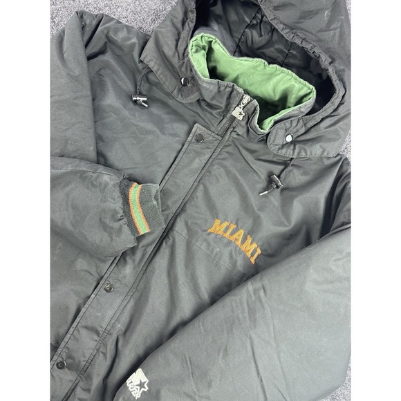 Vintage Starter Miami Hurricanes Jacket Large Hooded 90s